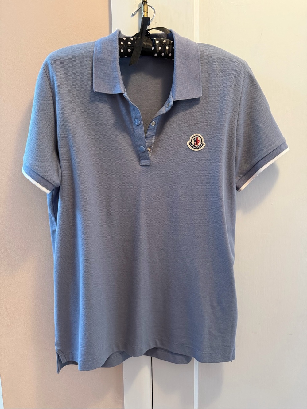 Moncler Sky Blue Polo with Chest Logo